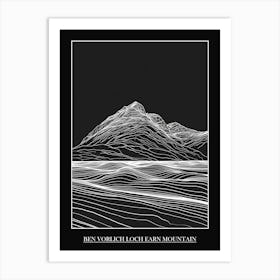 Ben Vorlich Loch Earn Mountain Line Drawing 8 Poster Art Print