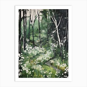 Green Forest Pattern Painting 6 Art Print
