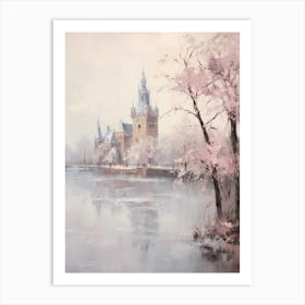 Dreamy Winter Painting Cologne Germany 3 Art Print