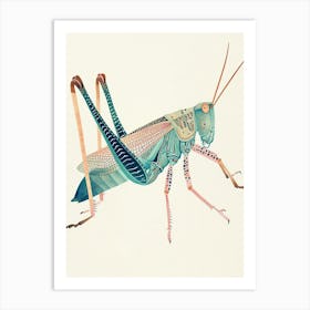 Colourful Insect Illustration Grasshopper 12 Art Print