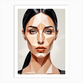 Minimalism Geometric Woman Portrait Pop Art (6) Art Print