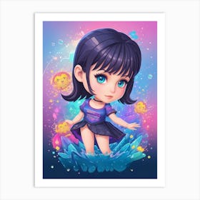 Girl In The Water Art Print