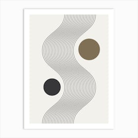 Abstract Boho Art Print Wavy Lines Art Print