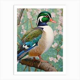 Ohara Koson Inspired Bird Painting Wood Duck 4 Art Print