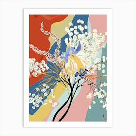 Colourful Flower Illustration Gypsophila 3 Art Print