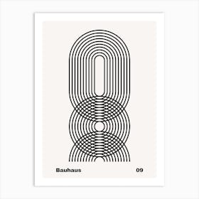 Geometric Bauhaus Poster B&W 9 Art Print