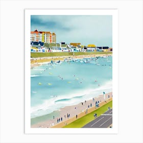 Weymouth Beach, Dorset Contemporary Illustration 1  Art Print