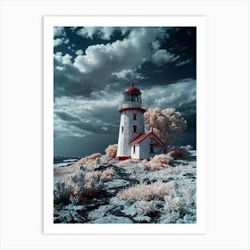 Infrared Lighthouse Art Print