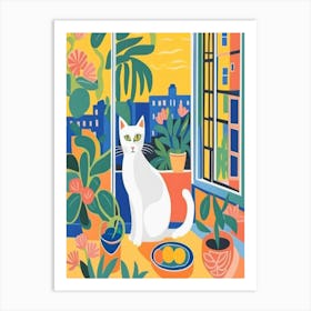 Cat On The Window Sill Matisse Style Art Print