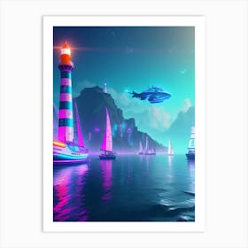 Futuristic Seascape Art Print