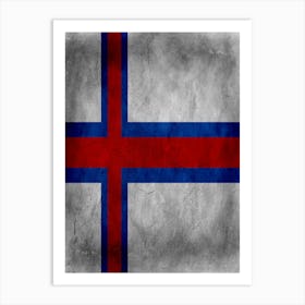 Faroe Islands Flag Texture Art Print