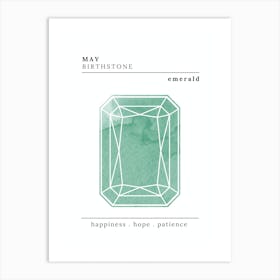 May Birthstone |Emerald Art Print