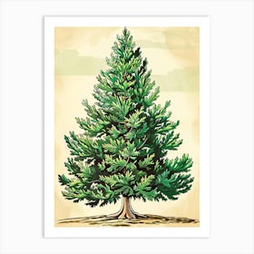 Fir Tree Storybook Illustration 2 Art Print