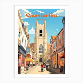 Caernarfon Wales Street view Travel Art Art Print