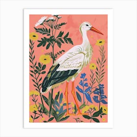 Spring Birds Stork 6 Art Print