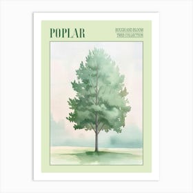 Poplar Tree Atmospheric Watercolour Painting 2 Poster Art Print