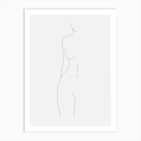 Half Woman Body Contemporary Line Art Print