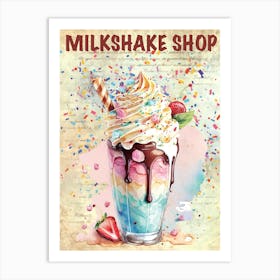 Milkshake Shop Art Print