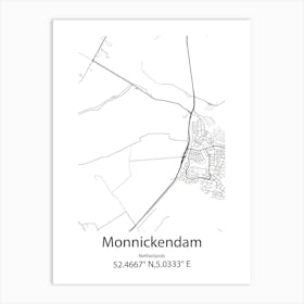 Monnickendam,Netherlands Minimalist Map Art Print