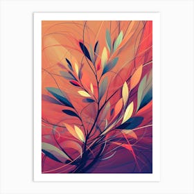 Abstract Plant Painting 3 Art Print