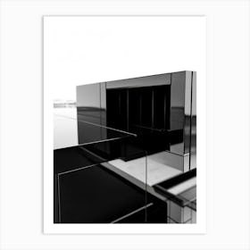 Black And White Image Of A Building Art Print