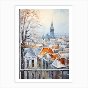 Winter Cityscape Bruges Belgium 1 Art Print