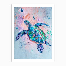 Sea Turtle Deep In The Ocean 4 Art Print