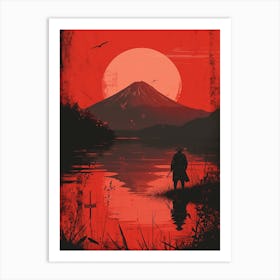 Fuji's Lament: Samurai Swordsman Art Print