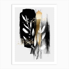 Abstract Black And Gold Painting 18 Art Print