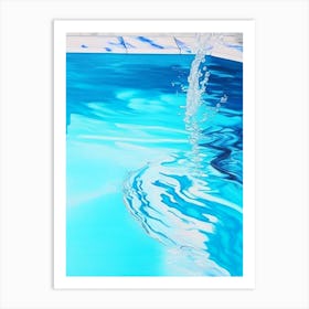 Swimming Pool Splash Water Waterscape Marble Acrylic Painting 2 Art Print