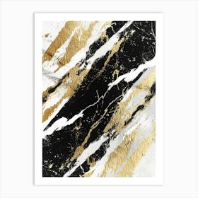 Abstract Black And Gold Painting 28 Art Print