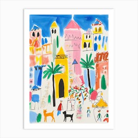 Cairo, Dreamy Storybook Illustration 2 Art Print