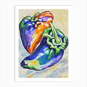 Habanero Pepper 2 Fauvist vegetable Art Print