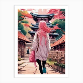 Pink Haired Girl 1 Art Print