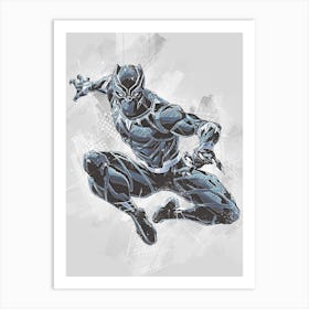 Black Panther Watercolor Art Print