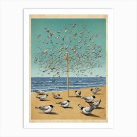 Birds On The Beach 1 Art Print