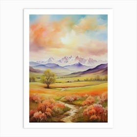 Sunset In The Mountains 6 Art Print