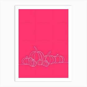 Pumpkins On A Pink Background Art Print