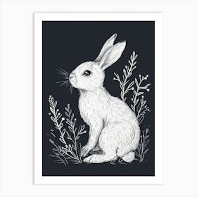 Mini Rex Rabbit Minimalist Illustration 2 Art Print