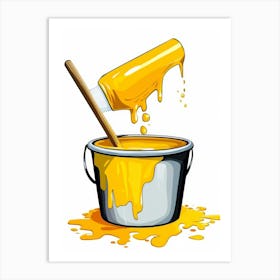 Yellow Paint In A Bucket Art Print