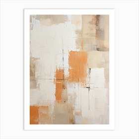 Orange And Brown Abstract Raw Painting 3 Art Print