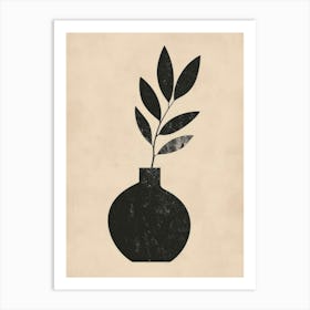 Vase With A Leaf 1 Art Print