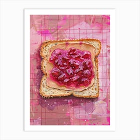 Pink Breakfast Food Peanut Butter And Jelly 2 Art Print