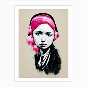 The Girl With The Pearl Earring Graffiti Street Art 3 Art Print