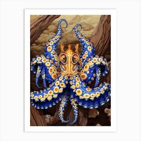 Blue Ringed Octopus Illustration 14 Art Print