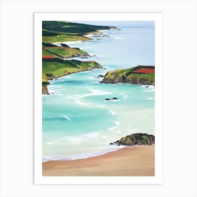 Fistral Beach, Cornwall Contemporary Illustration 2  Art Print