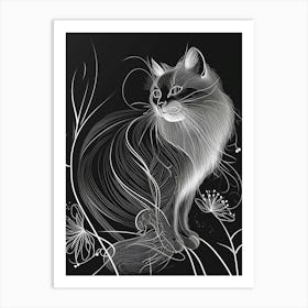 Himalayan Cat Minimalist Illustration 3 Art Print
