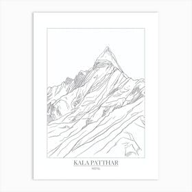 Kala Patthar Nepal Line Drawing 5 Poster Art Print