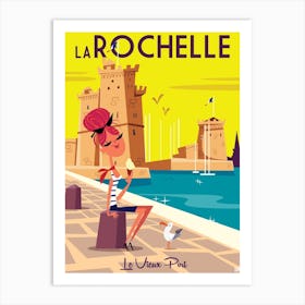 La Rochelle Le Vieux Port Poster Yellow Art Print