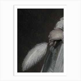 Portrait Of A Lady Holding A Feather Art Print